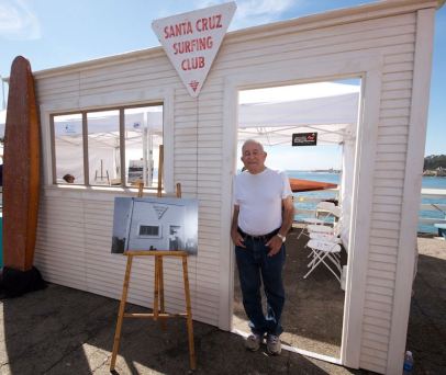 Mayo, present day, checking out the recreated Clubhouse