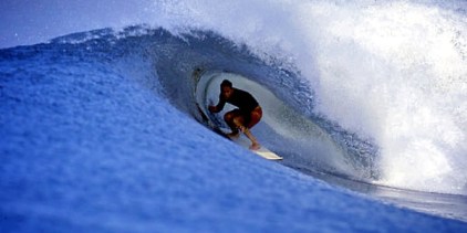 What surfer doesn't relish the tube.  Matt, tucked in all cozy like