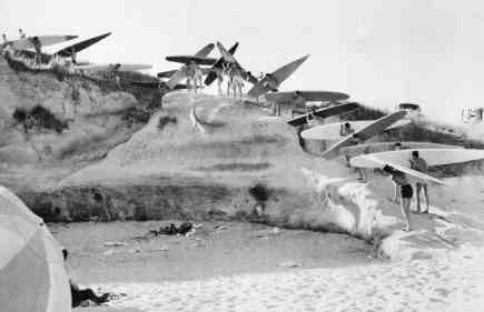 Mayo and crew hiking the bluff where the Dream Inn now stands